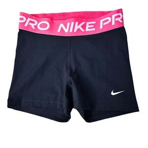 Nike Pro Dri-FIT Shorts in Black w/ pink waistband ~ size Small